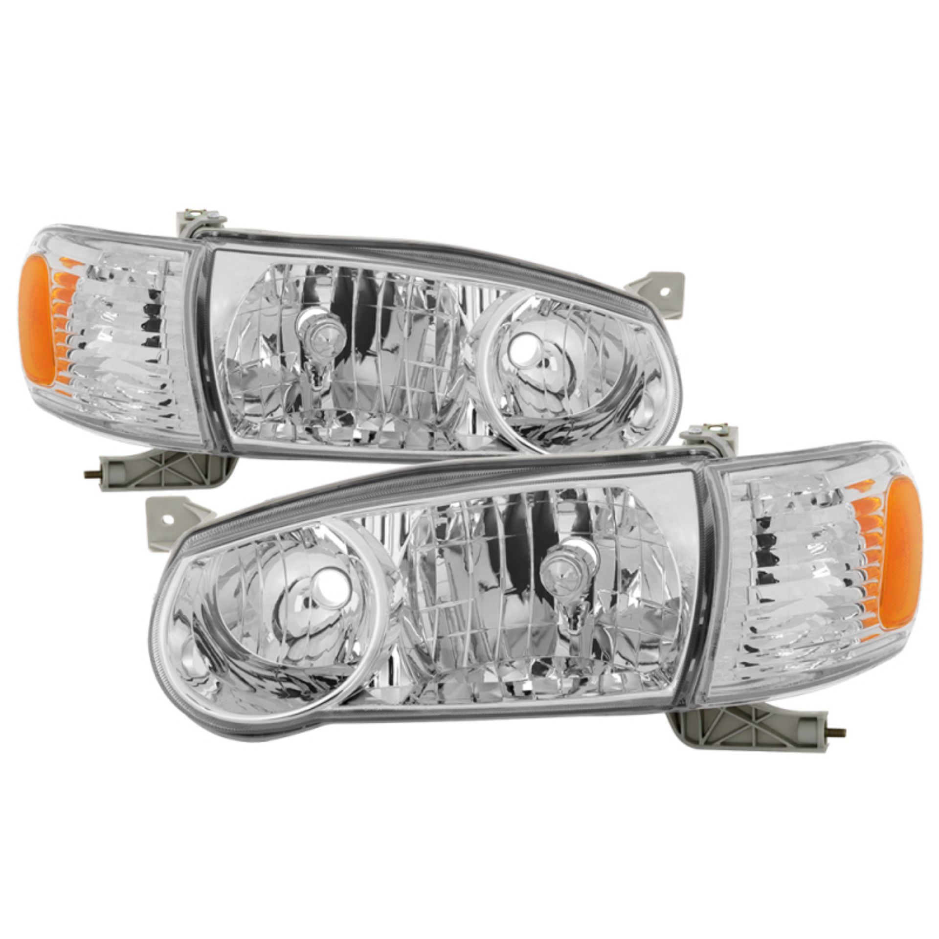Picture of xTune Toyota Corolla 01-02 OE Style Headlights w-Amber Corner Lights - Chrome HD-JH-TC01-AM-C