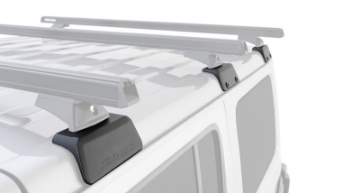 Picture of Rhino-Rack 07-10 Jeep Wrangler 2 Door SUV Heavy Duty RLT600 Track Mount 2 Bar Roof Rack - Silver