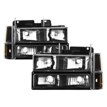 Picture of xTune GMC C-K Series 94-98 Headlights w- Corner and Parking Lights - Black HD-JH-GCK94-BK-SET