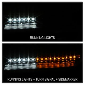 Picture of xTune GMC Sierra 99-06 -Yukon 00-06 Headlights & LED Bumper Lights - Black HD-JH-GS99-LED-SET-BK