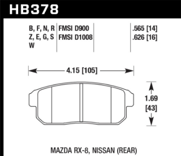Picture of Hawk Mazda RX-8 - Nissan Track DTC-30 Race Rear Brake Pads