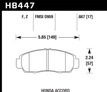 Picture of Hawk 03-04 Honda Accord HPS Street Front Brake Pads
