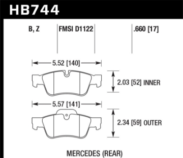 Picture of Hawk 14-15 Mercedes G Class Performance Ceramic Street Rear Brake Pads