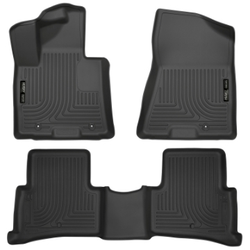Picture of Husky Liners 2017 Kia Sportage Weatherbeater Front and Second Row Black Floor Liners