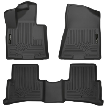 Picture of Husky Liners 2017 Kia Sportage Weatherbeater Front and Second Row Black Floor Liners
