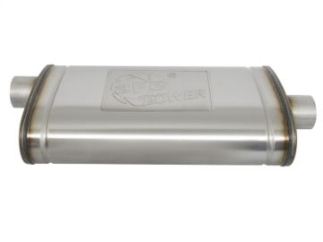 Picture of aFe MACHForce XP SS Muffler 3in Center Inlet - 3in Offset Outlet 22in L x 11n W x 6in H Body