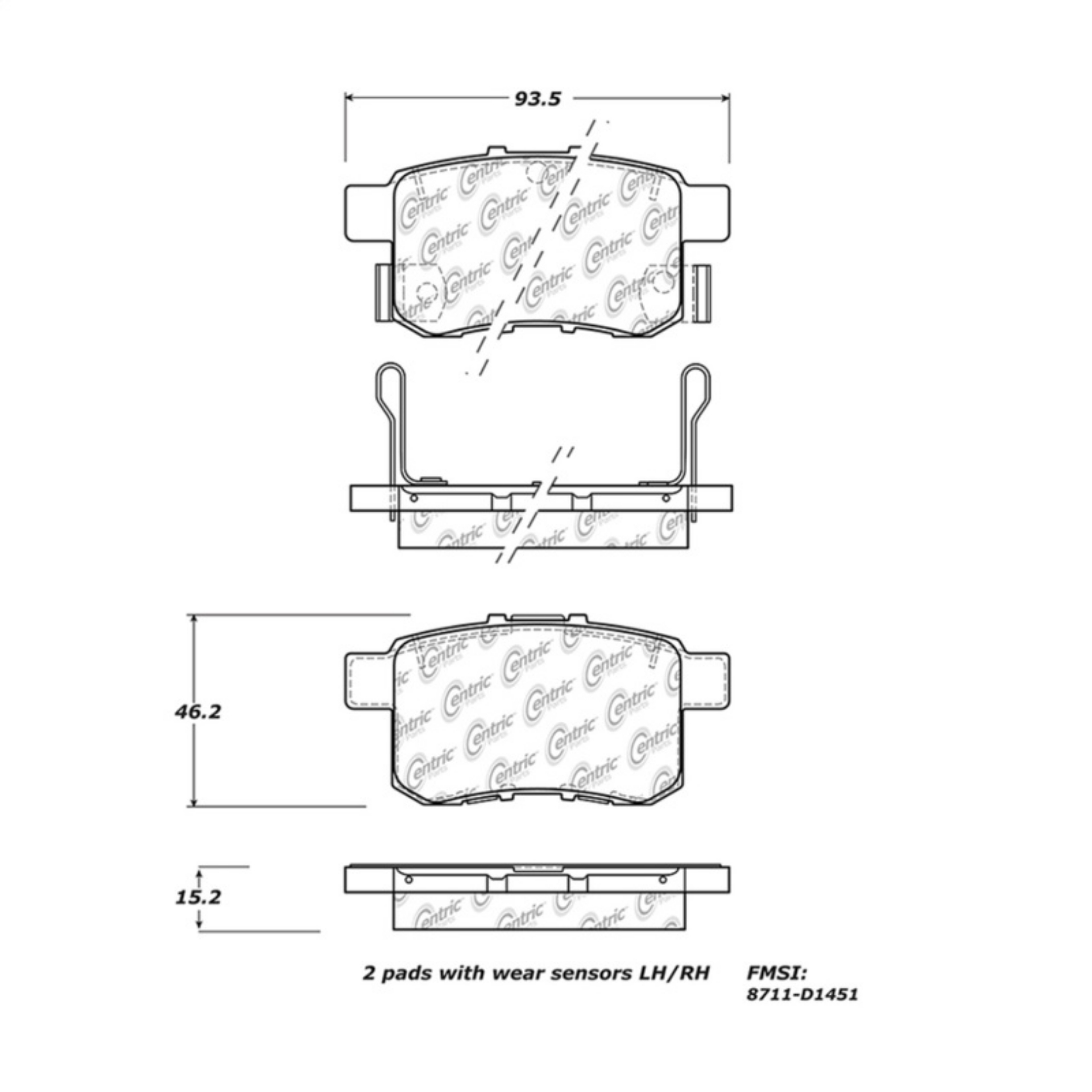 Picture of StopTech 16-17 Honda Accord Street Performance Rear Brake Pads