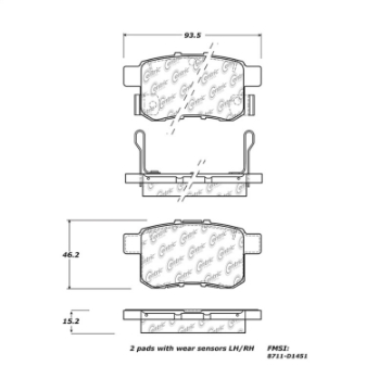Picture of StopTech 16-17 Honda Accord Street Performance Rear Brake Pads