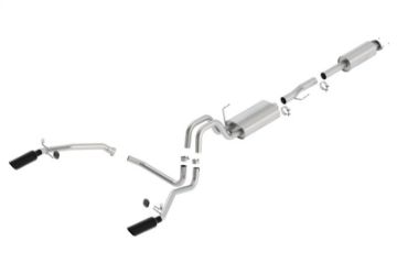Picture of Borla 11-14 Ford F-150 5-0L Stainless Steel S-Type Catback Exhaust - 4in Tips Single Split Rear Exit