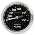 Picture of Autometer Gauge Speedometer 3-3-8in 80MPH Mechanical Marine Carbon Fiber