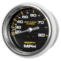 Picture of Autometer Gauge Speedometer 3-3-8in 80MPH Mechanical Marine Carbon Fiber