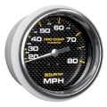 Picture of Autometer Gauge Speedometer 3-3-8in 80MPH Mechanical Marine Carbon Fiber