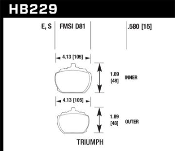 Picture of Hawk70-73 Triumph Stag Blue 9012 Race Front Brake Pads