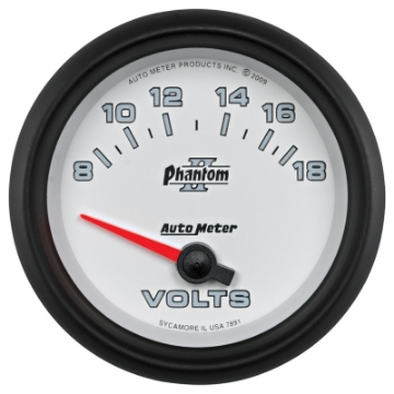 Picture of Autometer Phantom II 2-5-8in 18V Electric Voltmeter Gauge