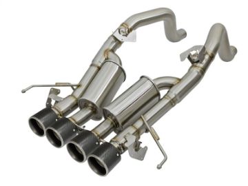 Picture of aFe MACHForce XP 3in -2 1-2in Axle Back SS Exhaust w-Carbon Fiber Tips 14-17 Chevy Corvette V8 6-2L