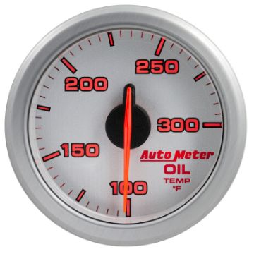 Picture of Autometer Airdrive 2-1-6in Oil Temp Gauge 100-300 Degrees F - Silver