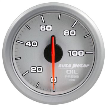 Picture of Autometer Airdrive 2-1-6in Oil Pressure Gauge 0-100 PSI - Silver