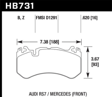 Picture of Hawk 13-16 Mercedes SL Class - 16-17 Audi RS7  Performance Ceramic Front Brake Pads