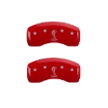 Picture of MGP 4 Caliper Covers Engraved Front Cobra Engraved Rear Snake Red finish silver ch
