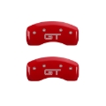 Picture of MGP 4 Caliper Covers Engraved Front Mustang Engraved Rear S197-GT Red finish silver ch