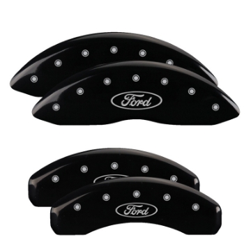 Picture of MGP 4 Caliper Covers Engraved Front Shelby Engraved Rear Tiffany Snake Black finish silver ch