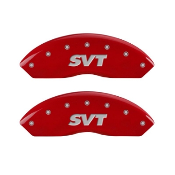 Picture of MGP 4 Caliper Covers Engraved Front & Rear SVT Red finish silver ch
