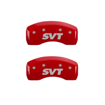 Picture of MGP 4 Caliper Covers Engraved Front & Rear SVT Red finish silver ch