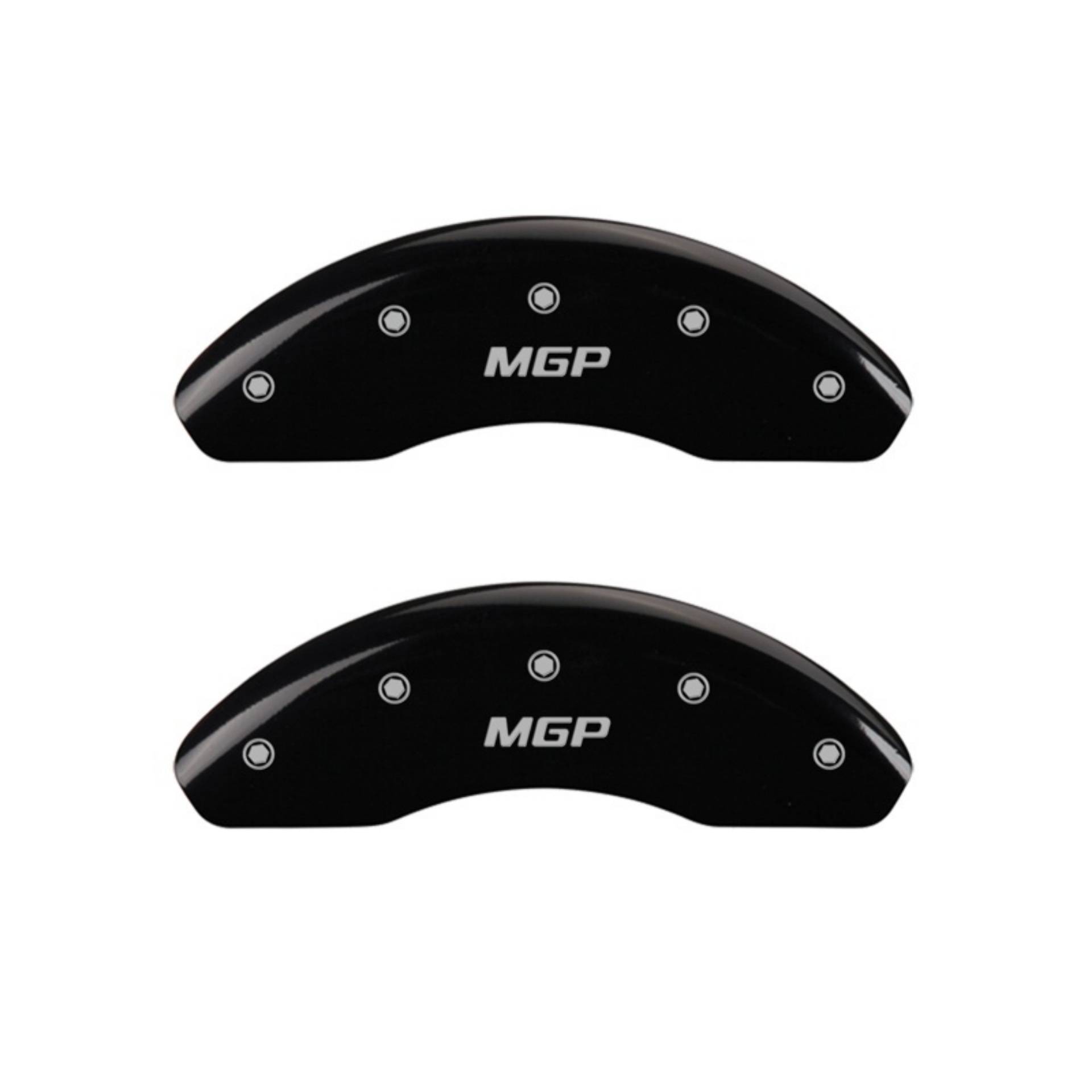 Picture of MGP Front set 2 Caliper Covers Engraved Front MGP Black finish silver ch