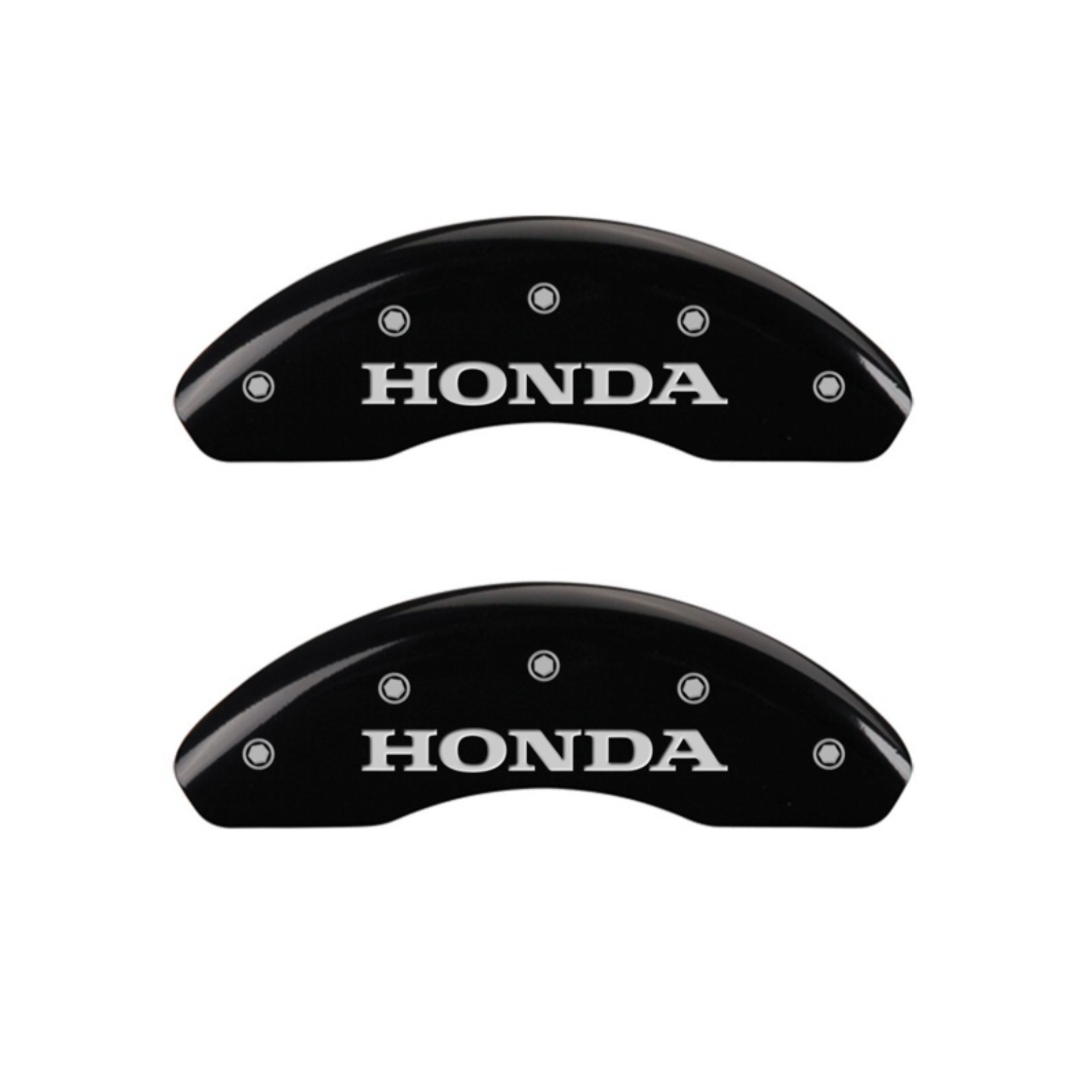 Picture of MGP Front set 2 Caliper Covers Engraved Front Honda Black finish silver ch