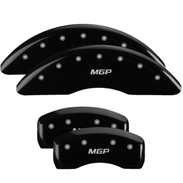 Picture of MGP 4 Caliper Covers Engraved Front & Rear MGP Black finish silver ch