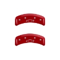 Picture of MGP 4 Caliper Covers Engraved Front & Rear Bowtie Red finish silver ch