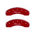 Picture of MGP 4 Caliper Covers Engraved Front & Rear Prowler Red finish silver ch