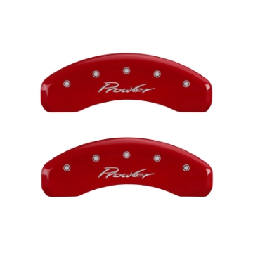 Picture of MGP 4 Caliper Covers Engraved Front & Rear Prowler Red finish silver ch