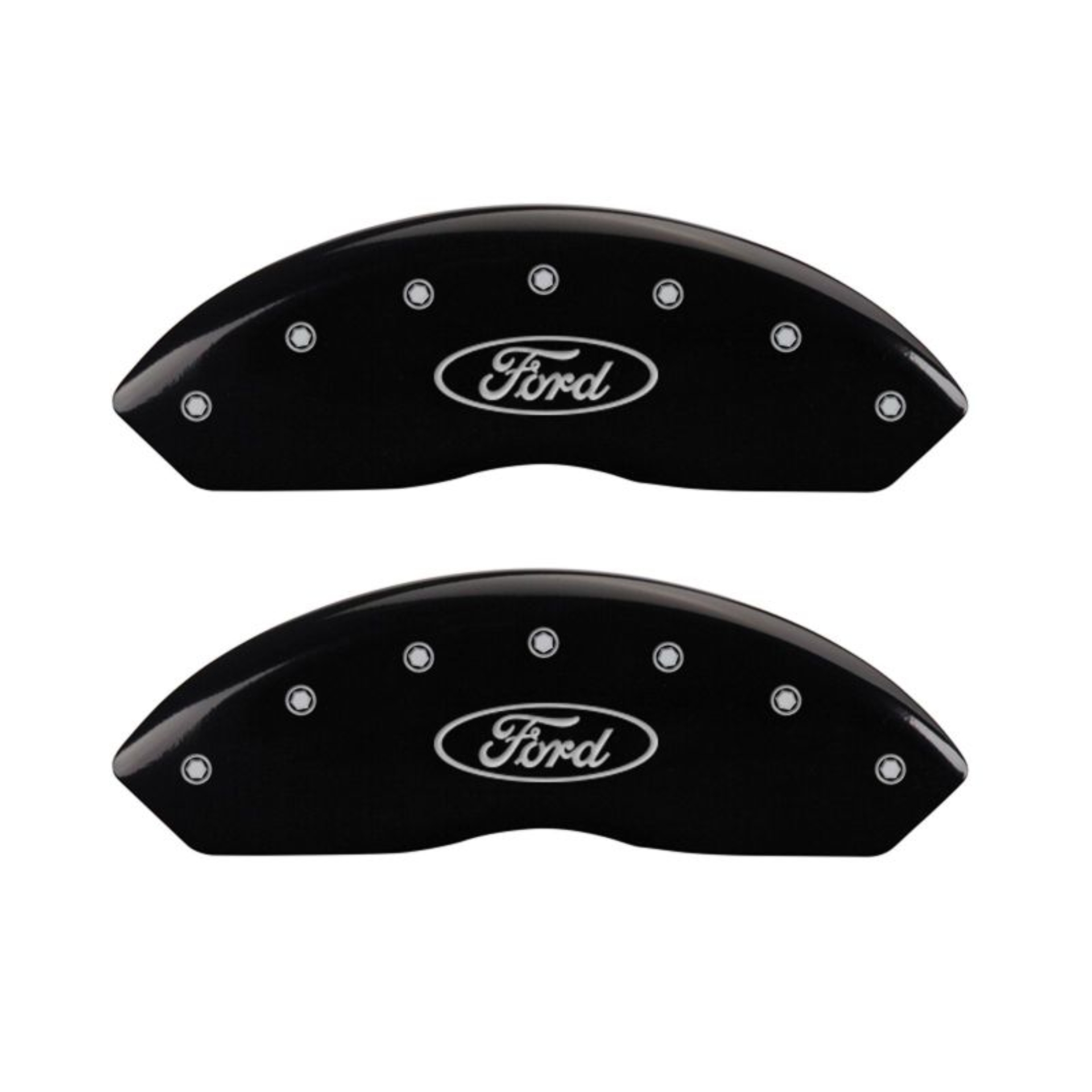Picture of MGP 4 Caliper Covers Engraved Front & Rear Oval logo-Ford Black finish silver ch