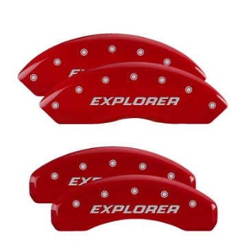 Picture of MGP 4 Caliper Covers Engraved Front & Rear MGP Red finish silver ch