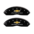 Picture of MGP 4 Caliper Covers Engraved Front & Rear Chevy racing Black finish silver ch