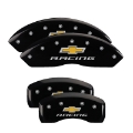 Picture of MGP 4 Caliper Covers Engraved Front & Rear Chevy racing Black finish silver ch