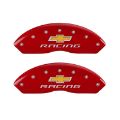 Picture of MGP 4 Caliper Covers Engraved Front & Rear Chevy racing Red finish silver ch
