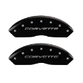 Picture of MGP 4 Caliper Covers Engraved Front & Rear C5-Corvette Black finish silver ch