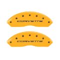 Picture of MGP 4 Caliper Covers Engraved Front & Rear C5-Corvette Yellow finish black ch