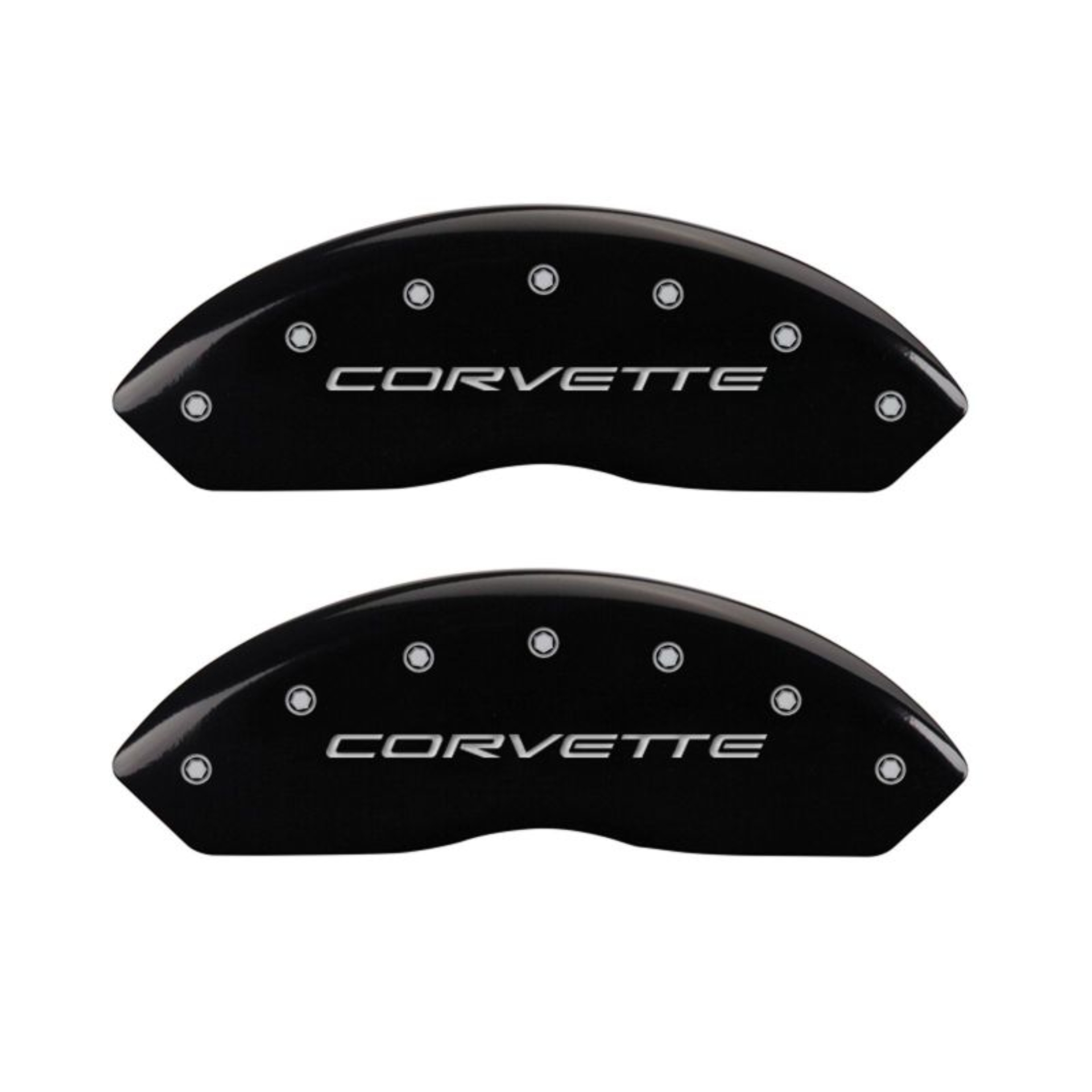Picture of MGP 4 Caliper Covers Engraved Front C5-Corvette Engraved Rear C5-Z06 Black finish silver ch