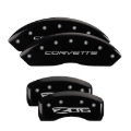 Picture of MGP 4 Caliper Covers Engraved Front C5-Corvette Engraved Rear C5-Z06 Black finish silver ch