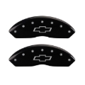 Picture of MGP Front set 2 Caliper Covers Engraved Front Bowtie Black finish silver ch