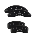 Picture of MGP Front set 2 Caliper Covers Engraved Front Bowtie Black finish silver ch
