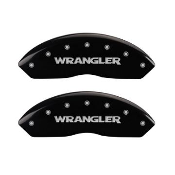 Picture of MGP Front set 2 Caliper Covers Engraved Front WRANGLER Black finish silver ch