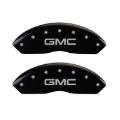 Picture of MGP Front set 2 Caliper Covers Engraved Front GMC Black finish silver ch