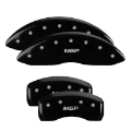 Picture of MGP 4 Caliper Covers Engraved Front Pontiac Engraved Rear Arrow Black finish silver ch