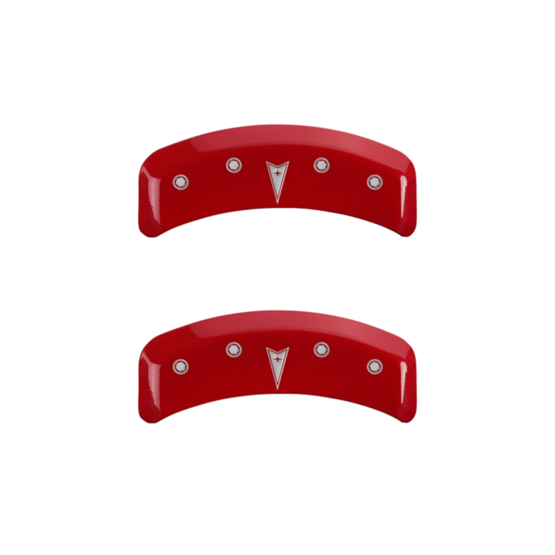 Picture of MGP 4 Caliper Covers Engraved Front Pontiac Engraved Rear Arrow Red finish silver ch