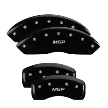 Picture of MGP Front set 2 Caliper Covers Engraved Front Oval logo-Ford Black finish silver ch