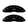Picture of MGP Front set 2 Caliper Covers Engraved Front MGP Black finish silver ch